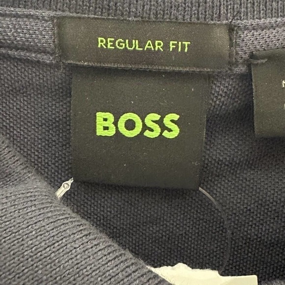 NWT Boss Regular Fit Golf Polo Shirts Short Sleeve Men's Navy Blue Size X Large - Picture 3 of 5